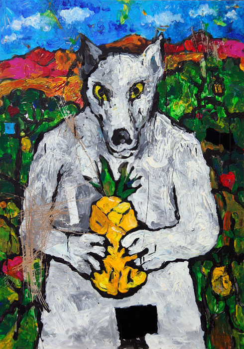 wolf with ananas